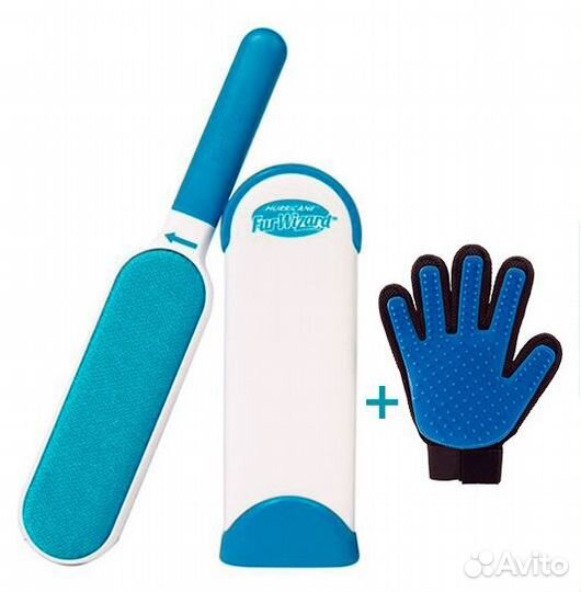 Щетка для удаления шерсти животных + перчатка