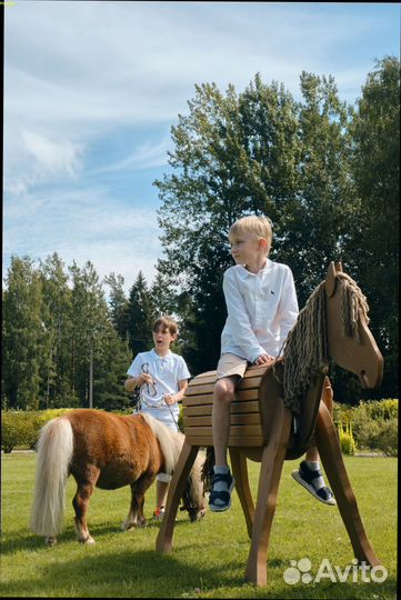 Декор для детской площадки. Деревянная Лошадк