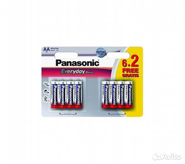 Батарейки Panasonic LR6REE/8B AA щелочные Everyday
