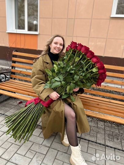 Розы 100 см Эквадор премиум Tessa