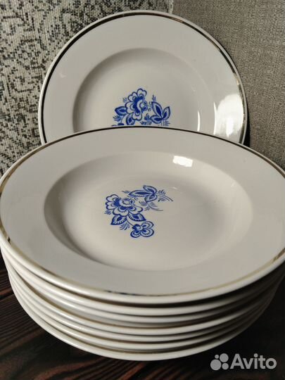 Тарелки СССР глубокие Октябрьский фарфор