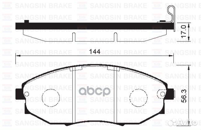 Колодки тормозные дисковые перед SP1193 Sangsin