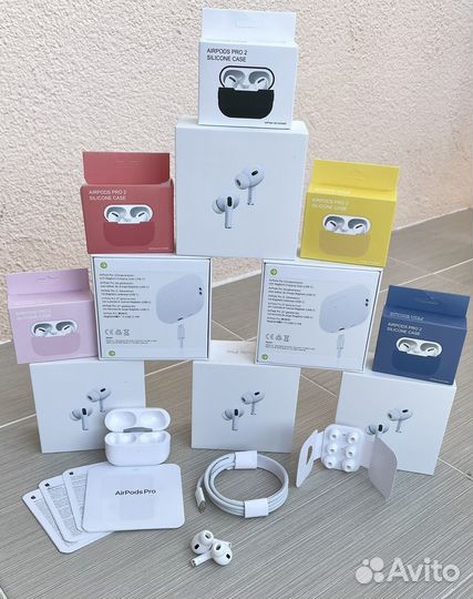 Наушники airpods pro 2 (чип 1562a/airoha) +шумка