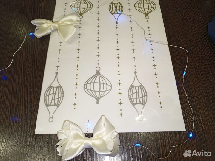 Набор новогодних наклеек для декора интерьера