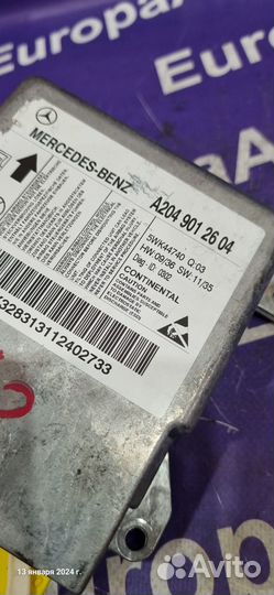 Блок управления air bag Mercedes-Benz C-Class W204