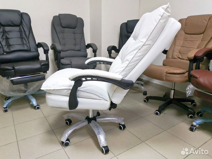 Мягкое кресло для компьютерного стола, белое