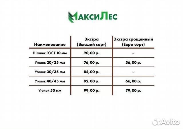 Уголок 50х50 мм сосна стыкованный