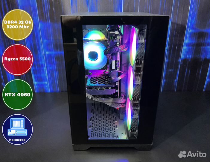 Системный блок AMD5500-RTX4060-32DDR4-OHU17598-A520