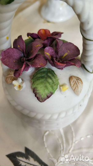 Шкатулка в форме корзинки с цветами