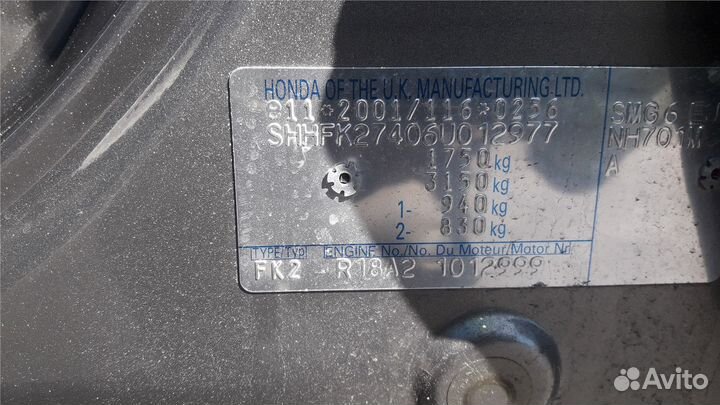 Разбор на запчасти Honda Civic