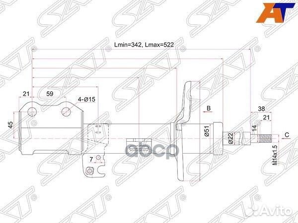 Стойка передняя toyota allion/premio 07- LH ST