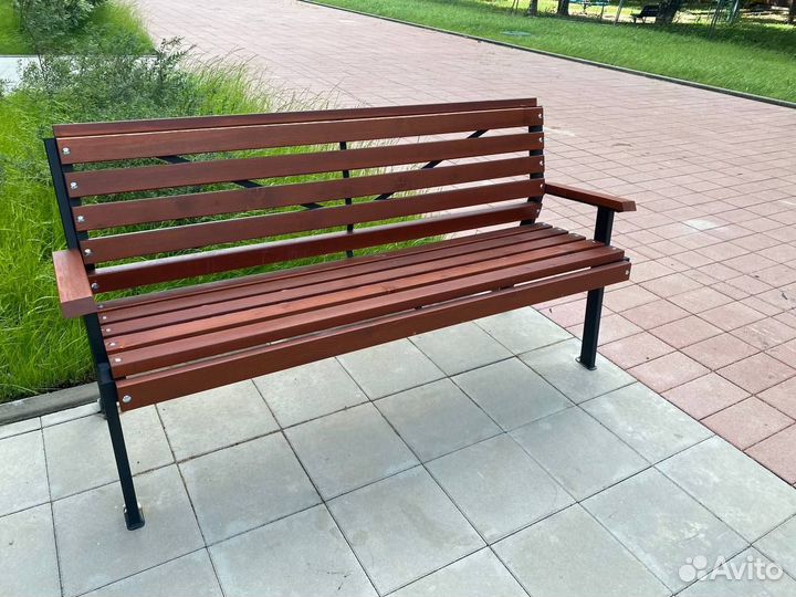 Скамейка стальная «Модерн» Сосна