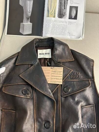 Жилет кожаный Miu Miu