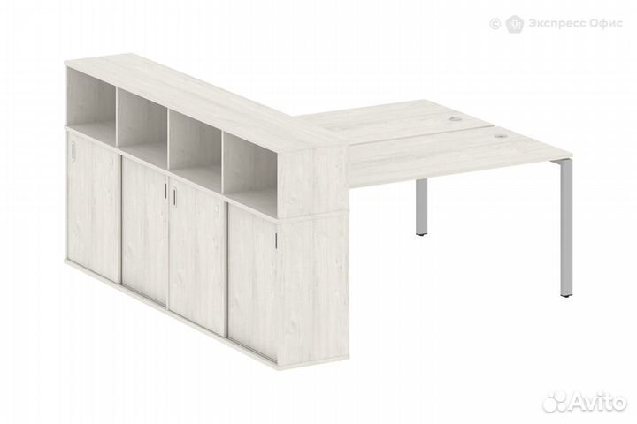 Стол-бенч двойной с опорным шкафом-купе Metal syst