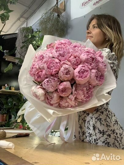 Пионы букет, пион доставка