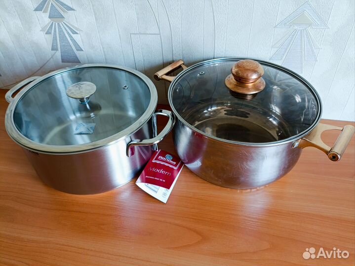 Кастрюли из нержавеющей стали 5л и 4,8л