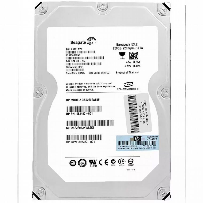 [571517-001] Жесткий Диск Hp 250gb Sata2 3,5" Hdd 571517-001