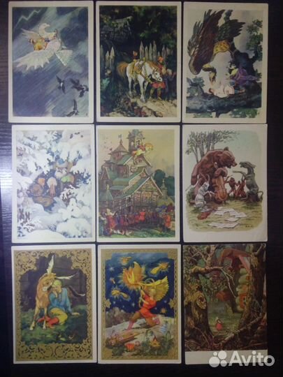 Открытки 50-60 годов из наборов сказок