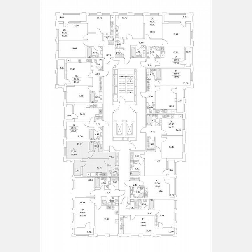 1-к. квартира, 38,6 м², 8/13 эт.