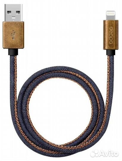 Кабель Deppa Jeans USB - Apple Lightning, синий