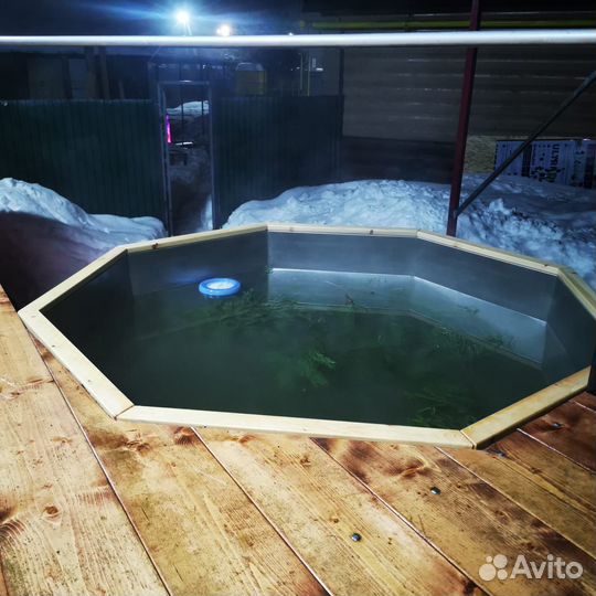 Банный чан на дровах под открытым небом