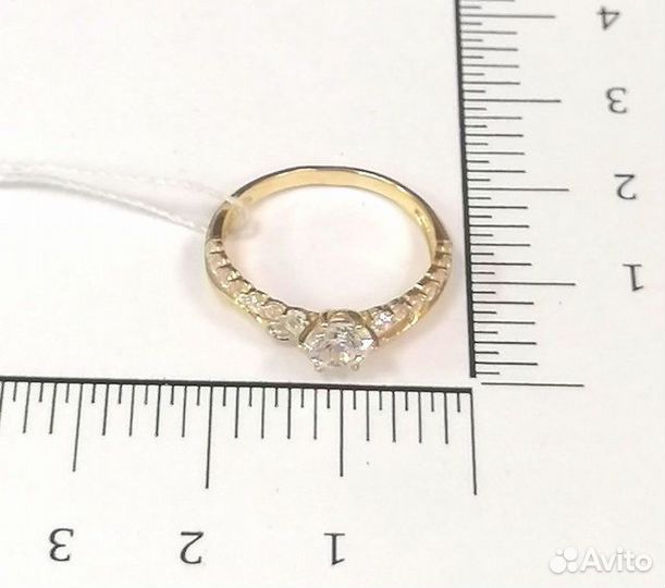 Золотое кольцо с фианитом 16р