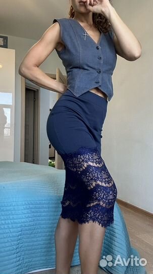 Юбка с гипюром