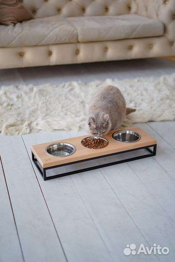 Подставка под миски для кошек и собак в стиле лофт