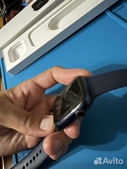 Часы apple watch series 6 44 mm blue alu