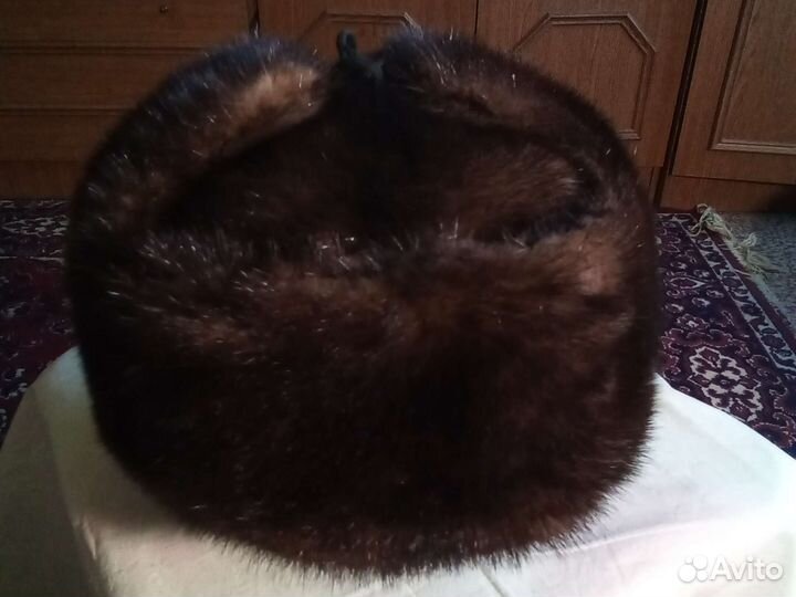 Норковая шапка мужская 56 размер полная
