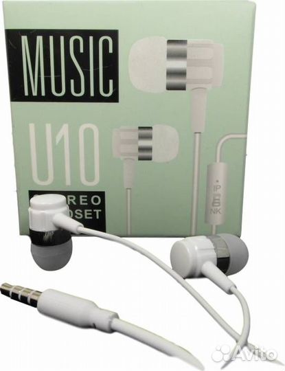 Наушники M-28 c микрофоном, Белые