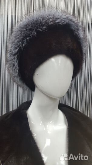 Шапка норковая с чернобуркой шн-61