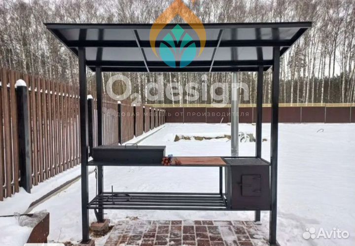 Мангал с крышей лофт напрямую от производителя