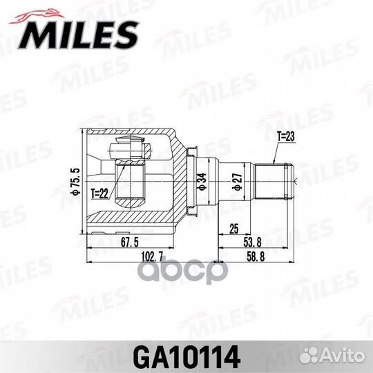 ШРУС toyota platz/vitz/funcargo/IST 2NZ/2SZ внутр