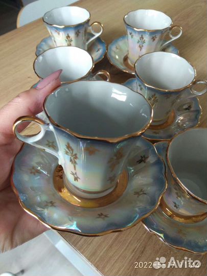 Набор кофейных пар, ссср, фарфор г. Коростень