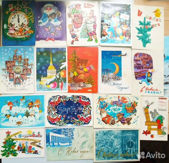 Открытки с Новым годом 50-80 гг