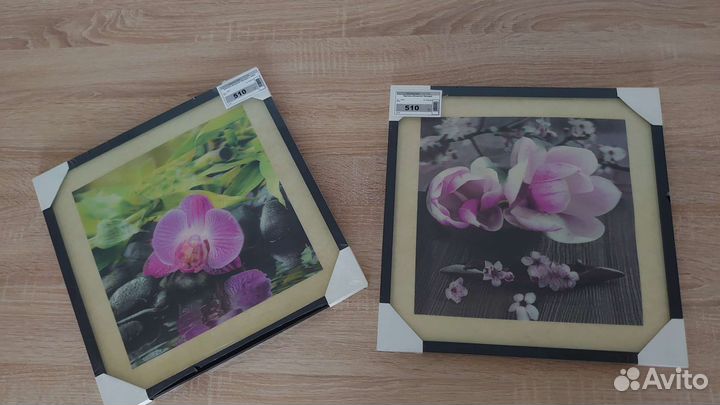 Картины 3D орхидеи в рамках новые