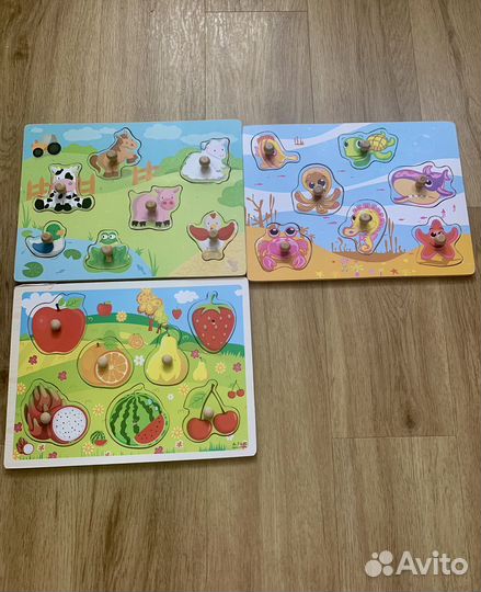 Деревянные пазлы вкладыши