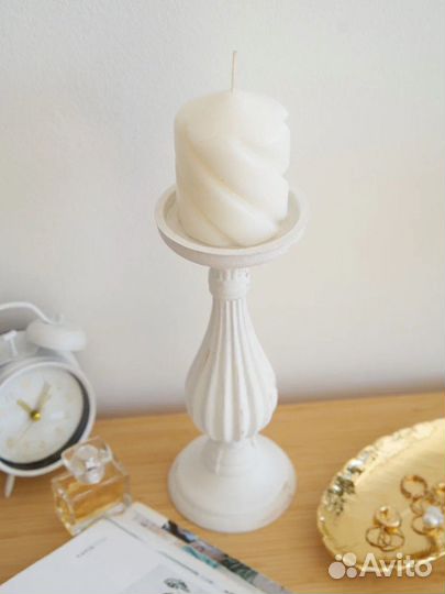 Подсвечник IKEA деревянный в скандинавском стиле