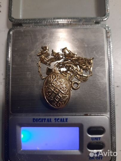 Золотой кулон локет для фото с цепочкой