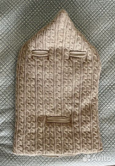 Конверт на выписку, в коляску, вязаный на молнии