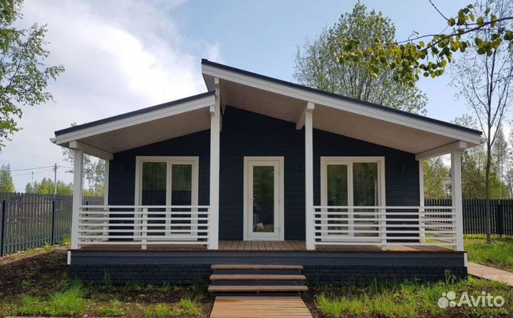 Дачный дом шале каркасный 9х7м утуплиёний