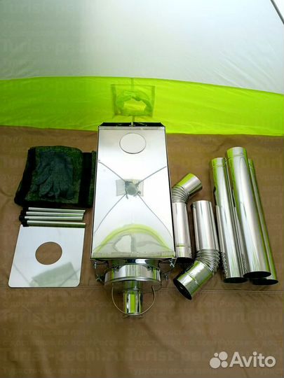 Печь туристическая Пошехонка Средняя на 30 л. c 3D