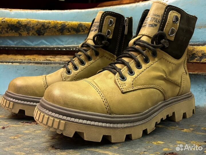 Ботинки зимние кожаные стиль Timberland мужские