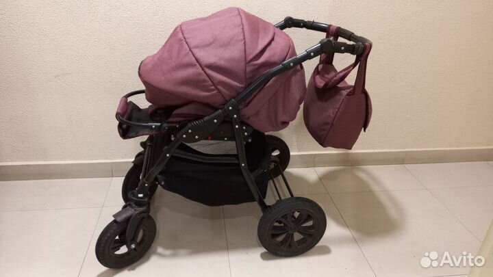 Коляска Alis berta 2в1, цвет бордовый