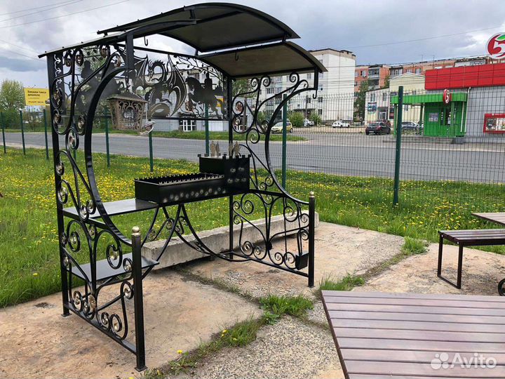 Мангал с навесом, без навеса, складной, дачный