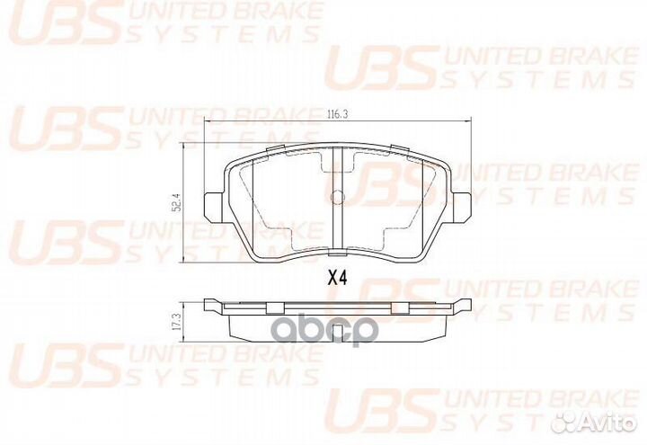 Тормозные колодки LADA vesta / largus без ABS/N