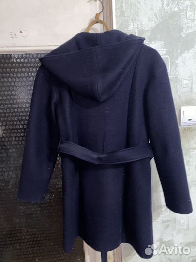 Пальто синее