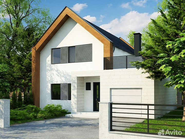 Дом из газоблока под ключ за город 197 мкв