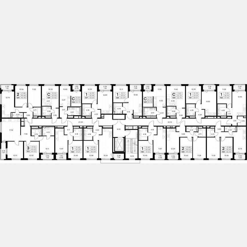 2-к. квартира, 45,7 м², 9/9 эт.